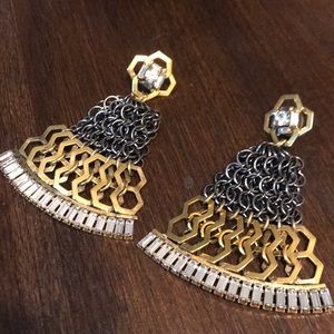 Erickson Beamon chain armor up earrings